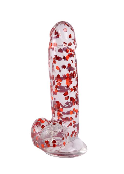 Glitter Heart 6" Dildo image number 0.0