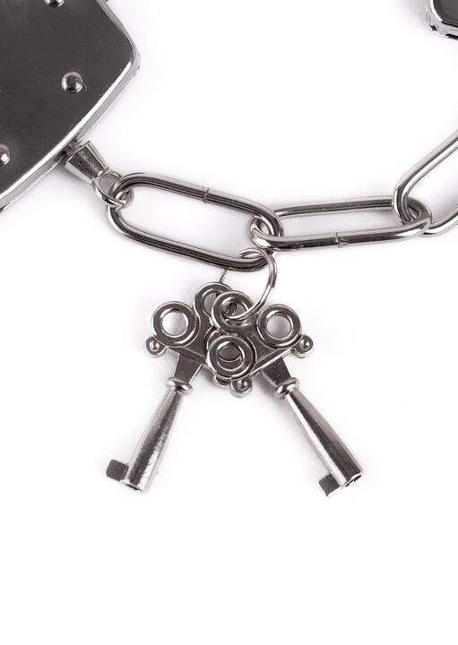 Plush White Faux Fur Handcuffs image number 2.0