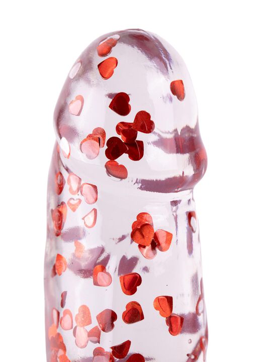 Glitter Heart 6" Dildo image number 1.0