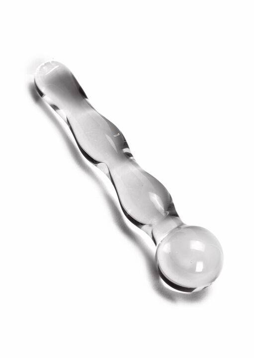 5" Glass Rippled Dildo image number 4.0