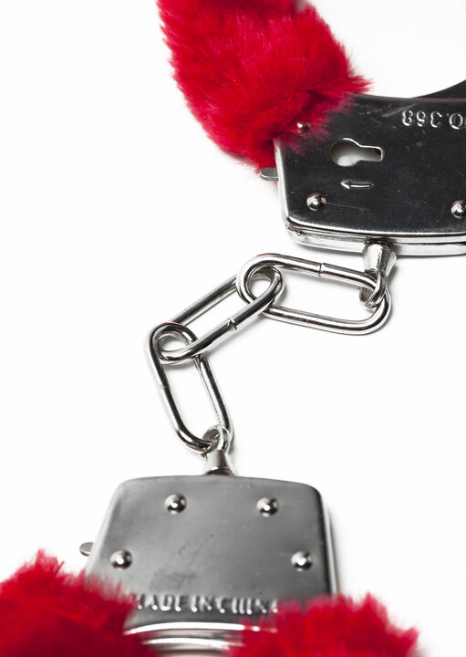 Red Faux Fur Handcuffs image number 2.0