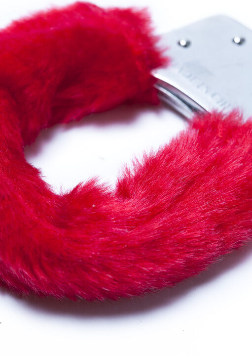 Red Faux Fur Handcuffs image number 1.0