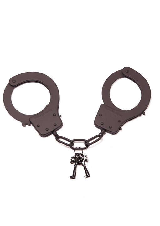 Matte Black Metal Handcuffs image number 2.0