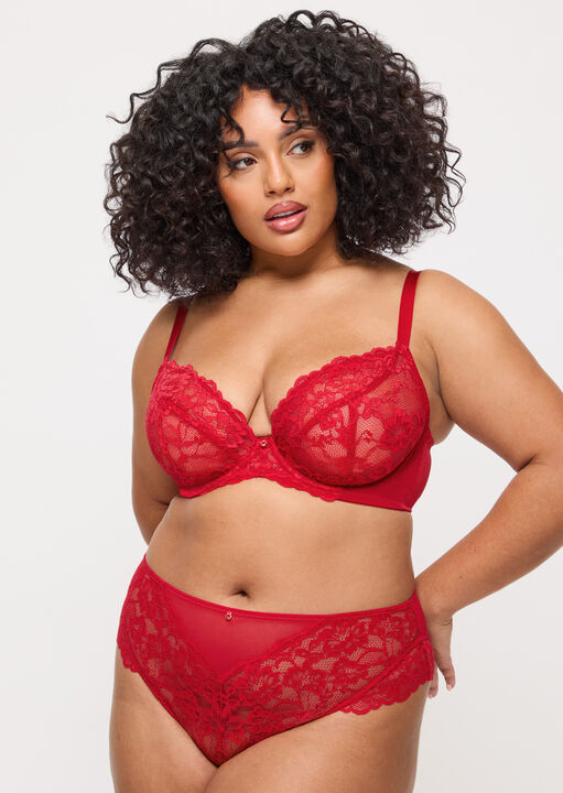 Sexy Lace Fuller Bust Non Padded Plunge Bra image number 4.0