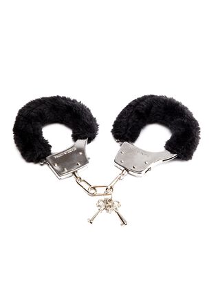 Black Faux Fur Handcuffs