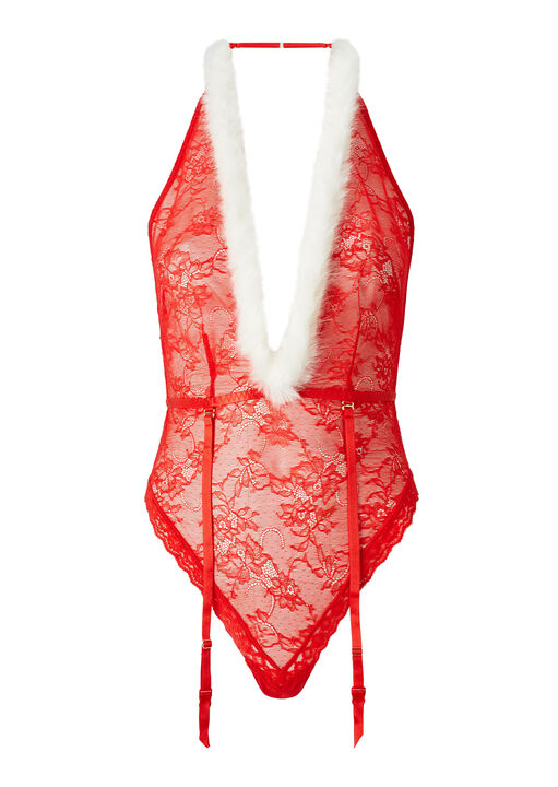Sexy Santa Plunge Lace Body image number 2.0