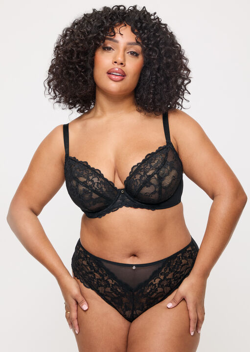 Sexy Lace Fuller Bust Non Padded Plunge Bra image number 6.0