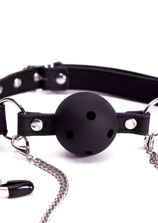 Ball Gag & Nipple Clamps image number 1.0