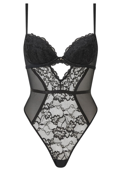 Sexy Lace Padded Plunge Lingerie Body image number 8.0