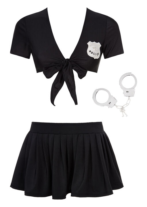 Constable Cutie 3 Piece Sexy Police Costume with Handcuffs image number 3.0
