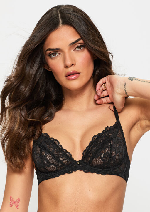 Sexy Lace Non Padded Plunge Bra image number 0.0