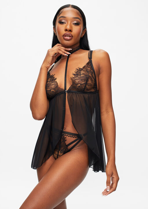 Loveable Touch Crotchless Babydoll image number 0.0