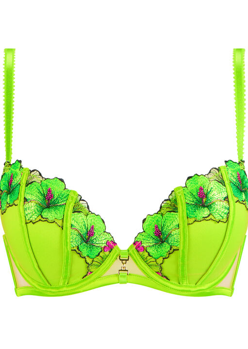Caged Hibiscus Padded Plunge Bra image number 4.0