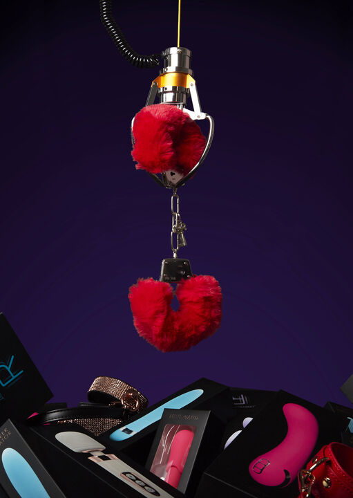 Plush Red Faux Fur Cuffs image number 0.0