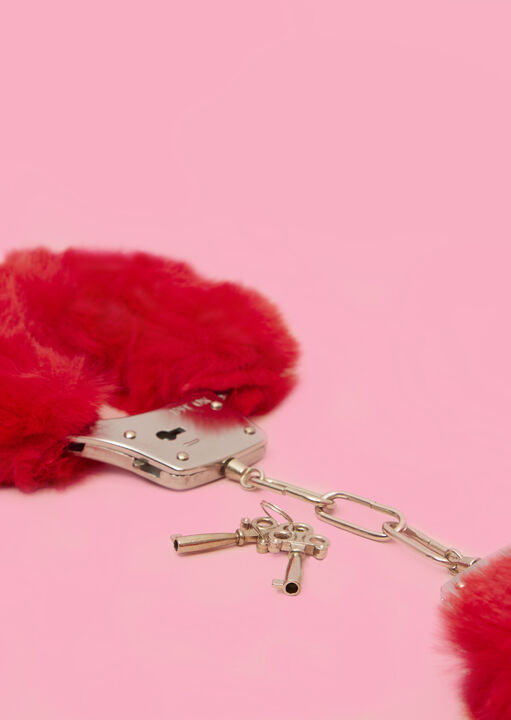 Plush Red Faux Fur Cuffs image number 9.0