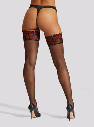 Lace Top Contrast Hold Ups