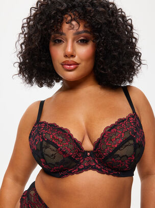 Sexy Lace Fuller Bust Non Padded Plunge Bra