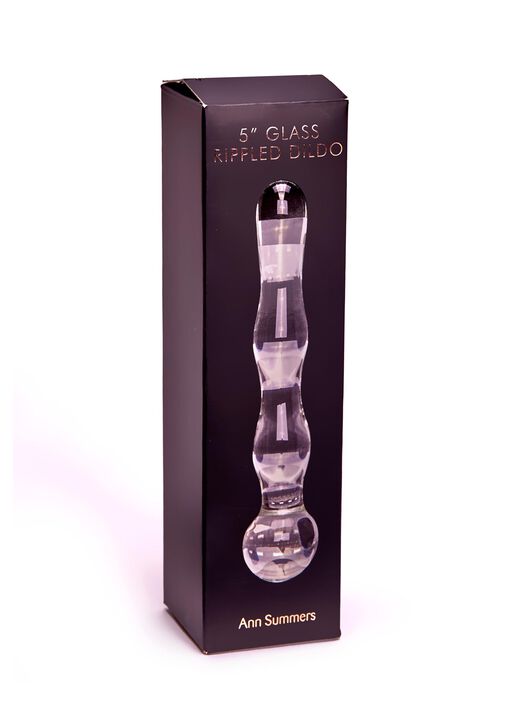 5" Glass Rippled Dildo image number 5.0