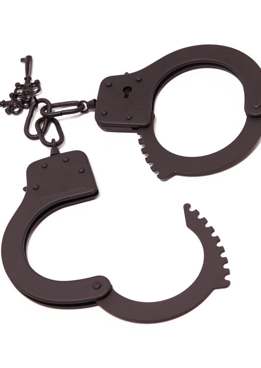 Matte Black Metal Handcuffs image number 3.0