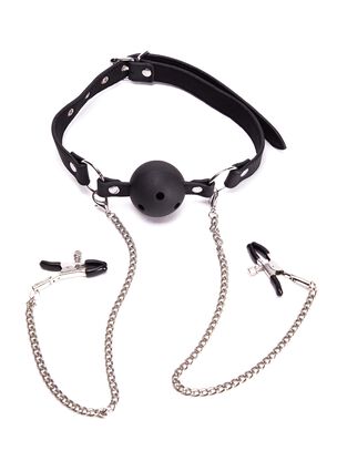 Ball Gag & Nipple Clamps