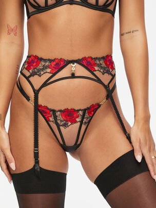 Caged Rose Suspender Belt