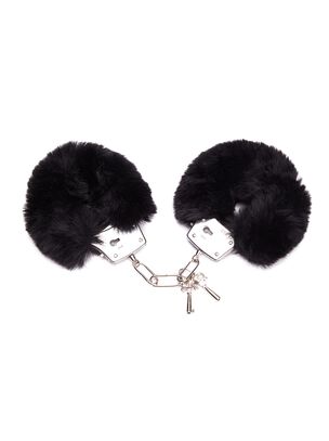 Plush Black Faux Fur Cuffs
