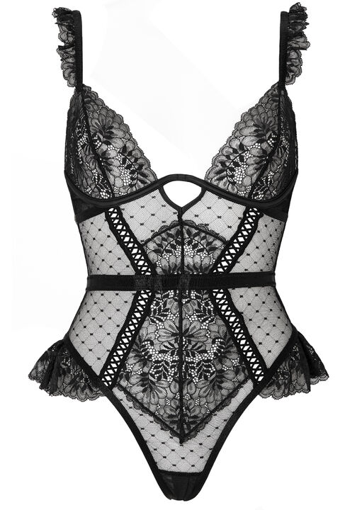 Entice Me Lace Crotchless Teddy Lingerie image number 5.0