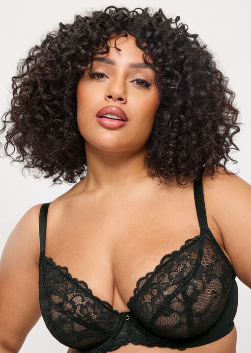 Sexy Lace Fuller Bust Non Padded Plunge Bra image number 3.0