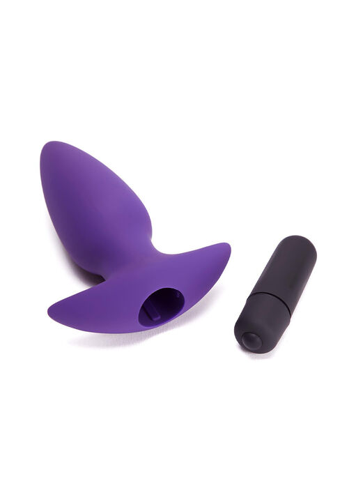 Vibrating Silicone Butt Plug with Removable Bullet image number 1.0