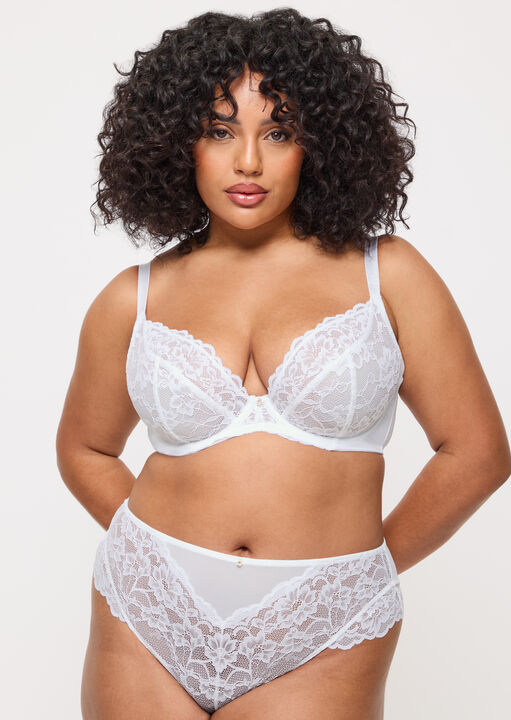 Sexy Lace Fuller Bust Non Padded Plunge Bra image number 4.0