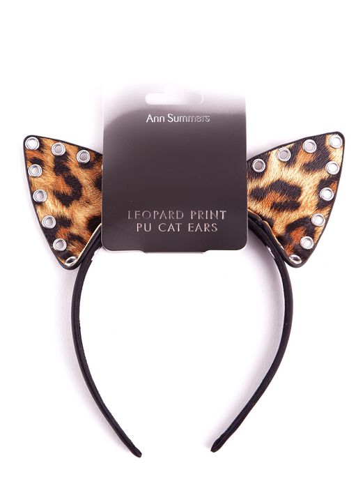 Leopard Print PU Cat Ears image number 3.0