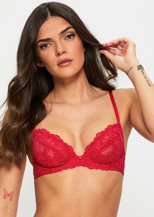 Sexy Lace Non Padded Plunge Bra image number 0.0