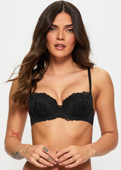 Sexy Lace Padded Balcony Bra image number 1.0
